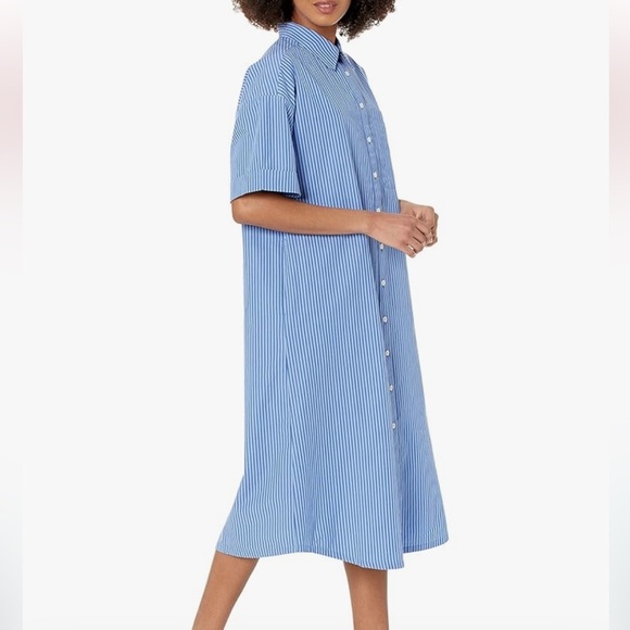 The Drop Women's Marla Drop-Shoulder Short-Sleeve Midi Shirt Dress - Picture 4 of 8